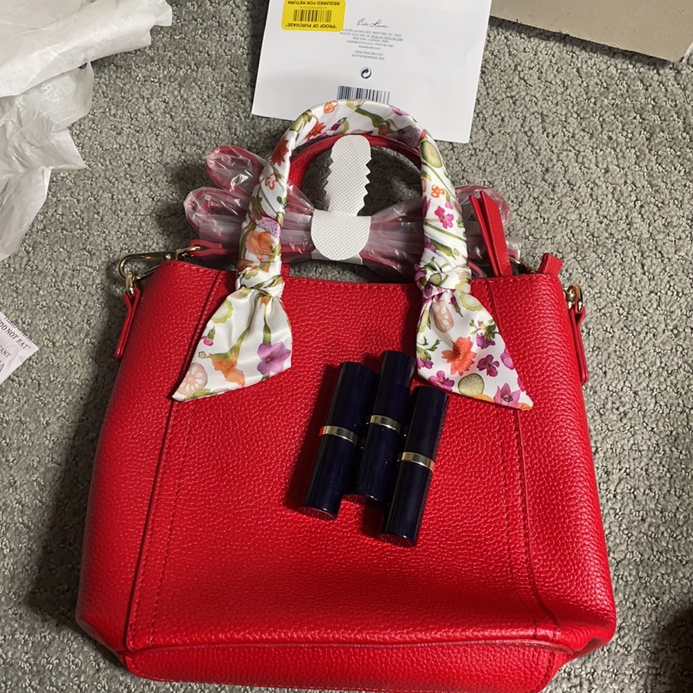 Estee Lauder Lips to Go Trio Gift Set with AMBA Crossbody Bag